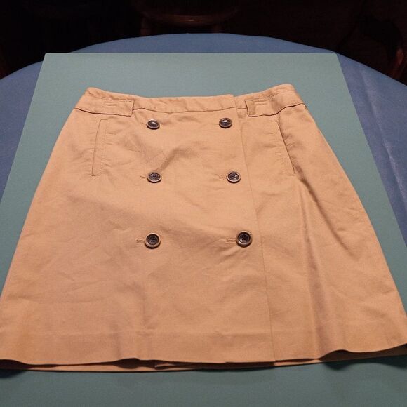 Loft Tan Wrap Three button Skirt - Picture 1 of 9